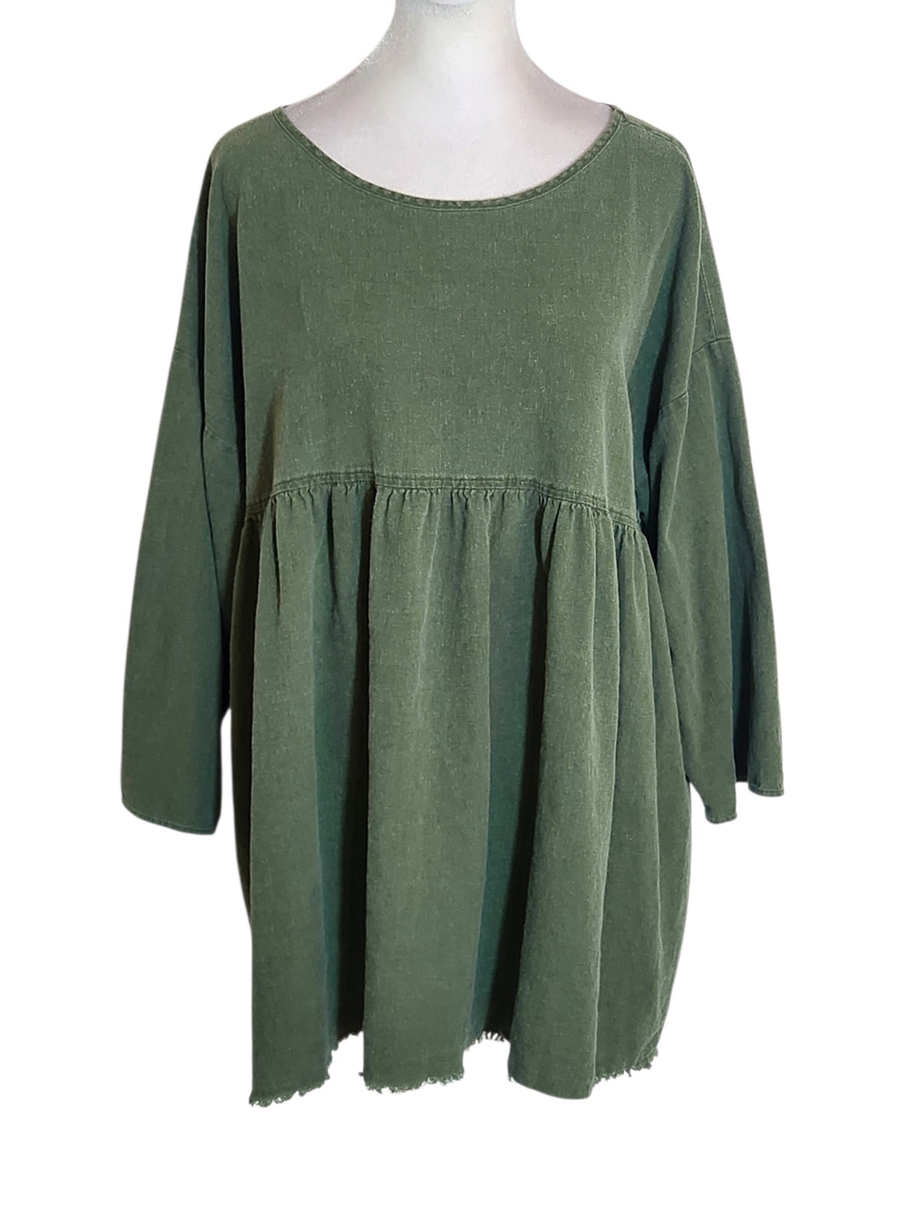 Urban Renewal Army Green Distressed Babydoll Tunic Size Small/Medium